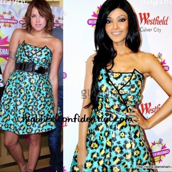 CLEARANCE BETSEY JOHNSON STRAPLESS LEOPARD ALL SEQUIN CORSET MINI PARTY DRESS S… - Picture 2 of 15